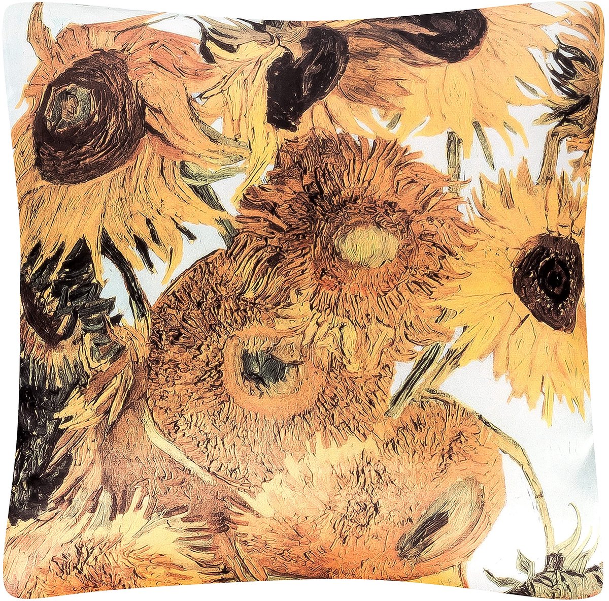 Omgoods - Vincent Van Gogh Zonnebloemen Kussen 40x40 cm - Decoratief Kunst Kussen