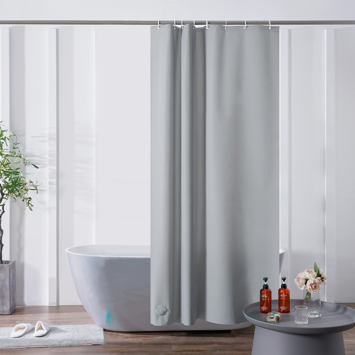 Omgoods - Douchegordijn 120 x 200 cm met Anti-mould Eigenschappen in Grijs