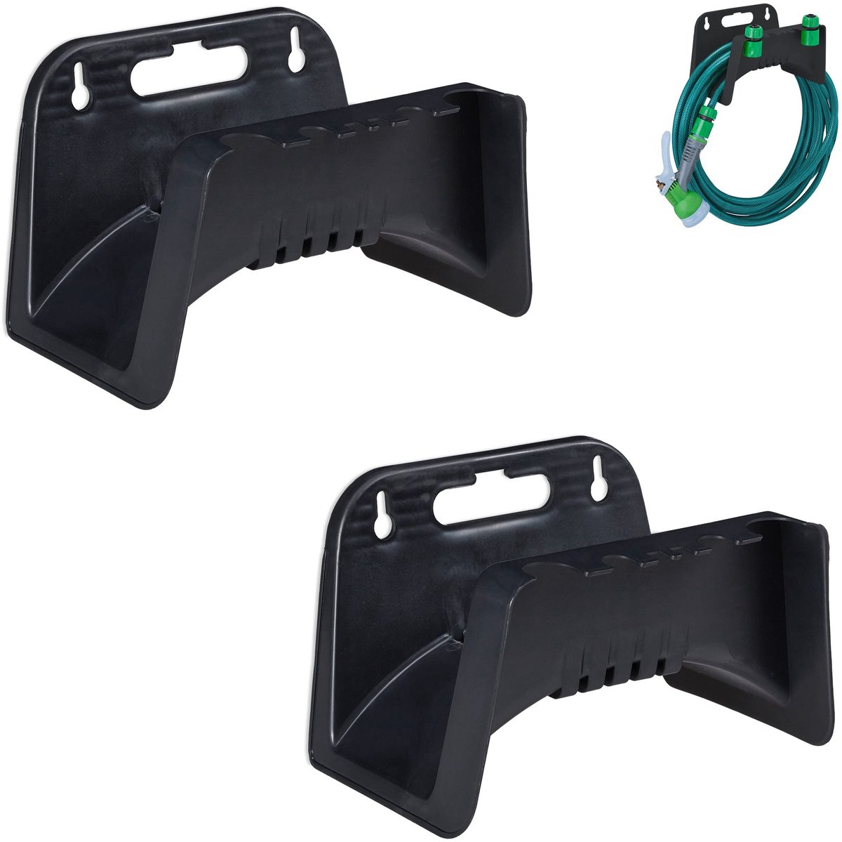 Omgoods - Set van 2 Plastic Wandhouders voor Tuinslangen tot 10m