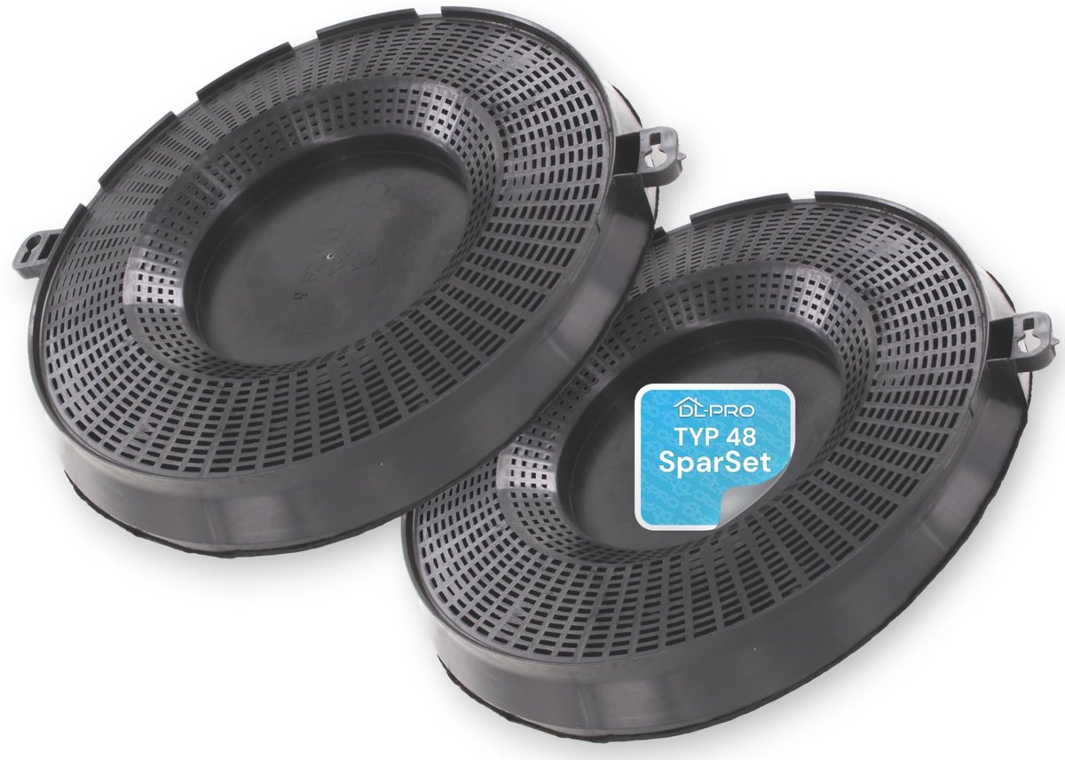 Omgoods - 2 x Ronde Koolfilter voor en Whirlpool Afzuigkappen