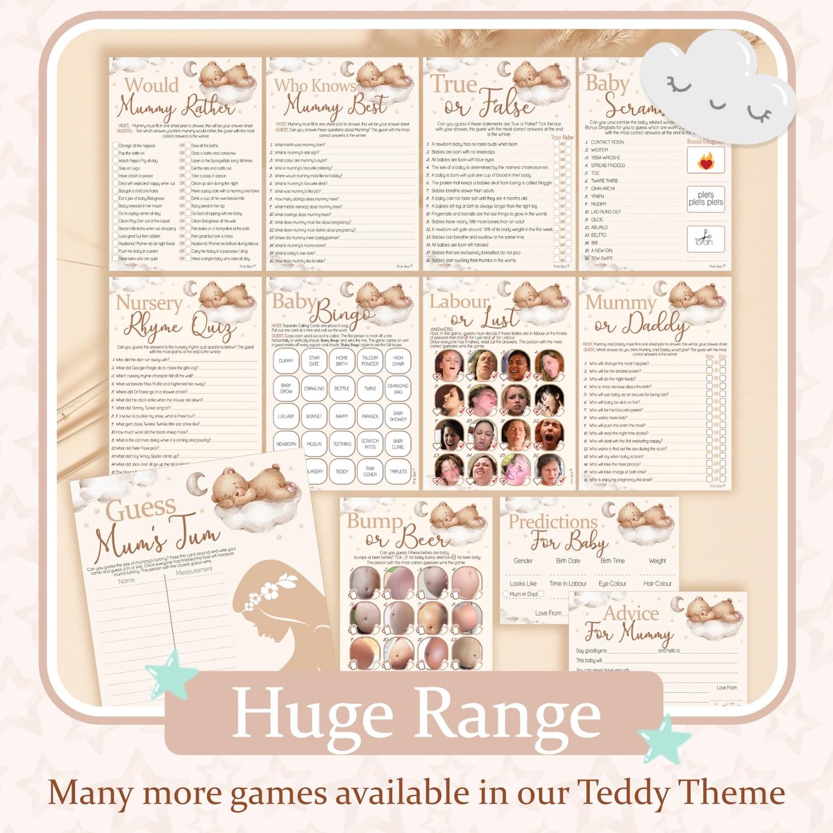 Omgoods - Guess Mums Tum - Leuk Baby Shower Spel voor Tot 20 Spelers