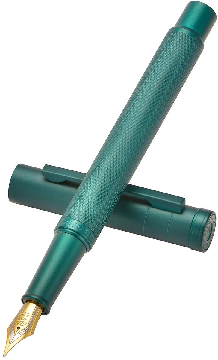 Omgoods - Hongdian Donkergroene Fountain Pen met Medium Nib - Inclusief Converter en Metalen Pen Case