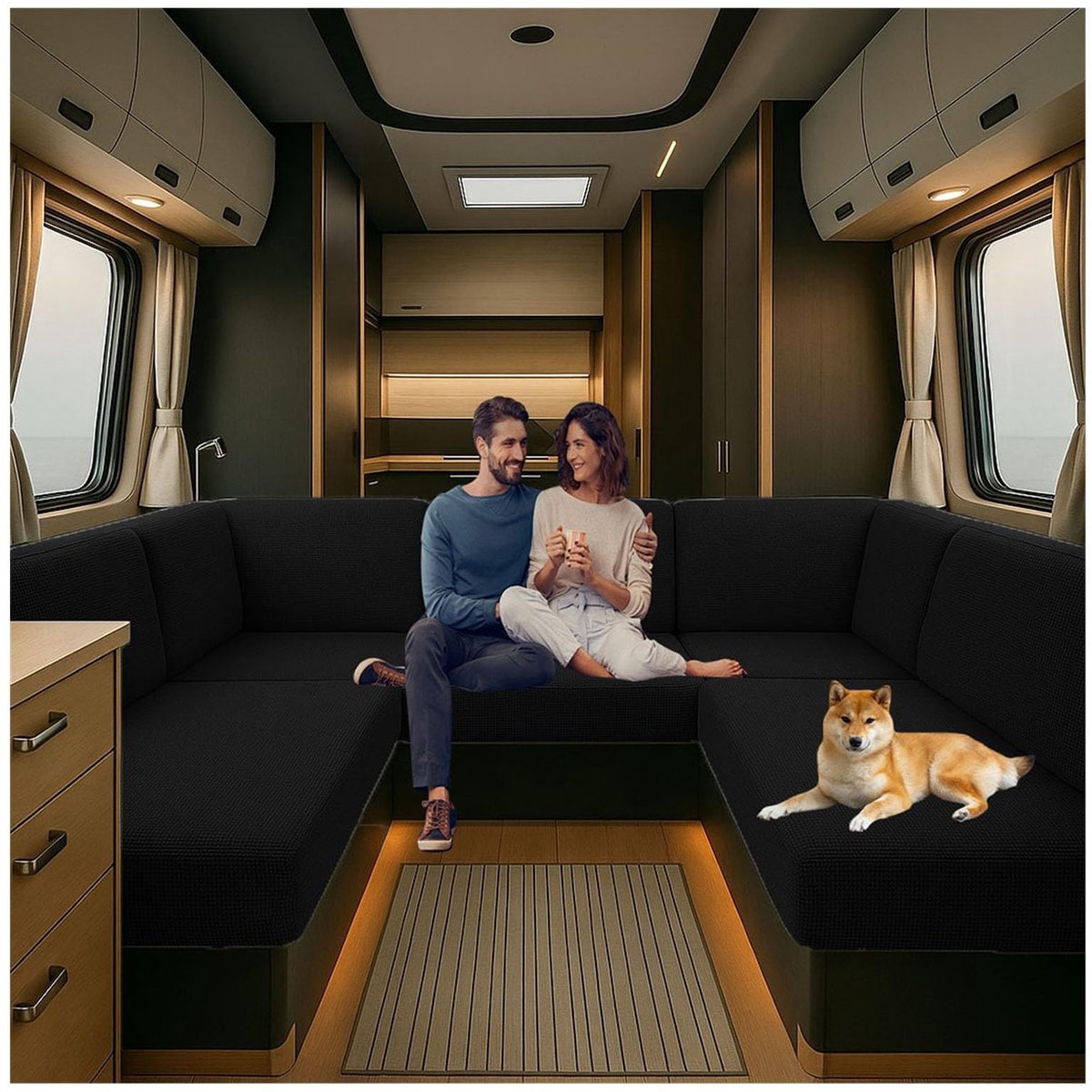 Omgoods - Stretch Jacquard Caravan Kussenhoes - Beschermende en Stijlvolle Bekleding