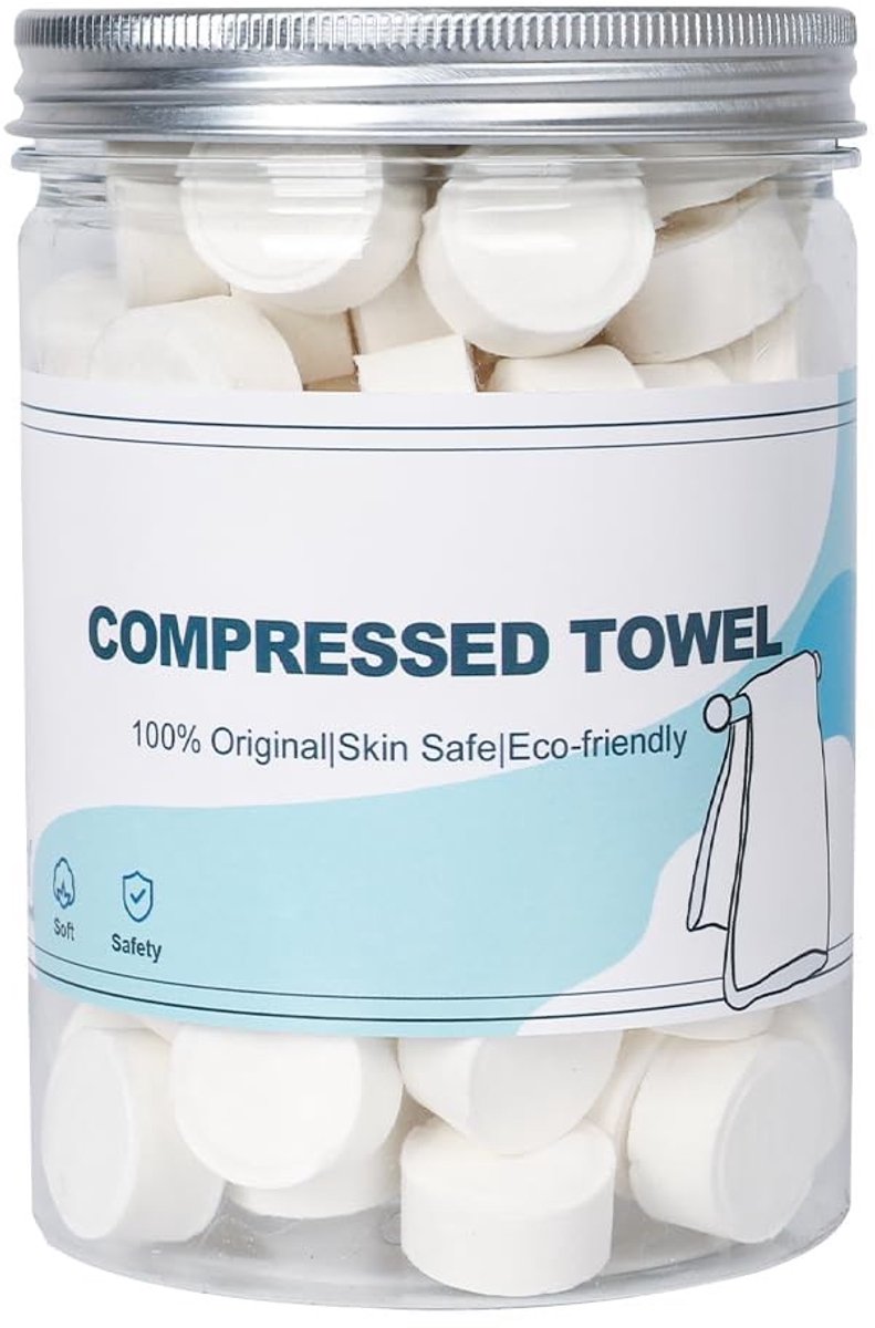 Omgoods - Verpakte Gecomprimeerde Handdoeken - 100 Stuks Wegwerp Tissue