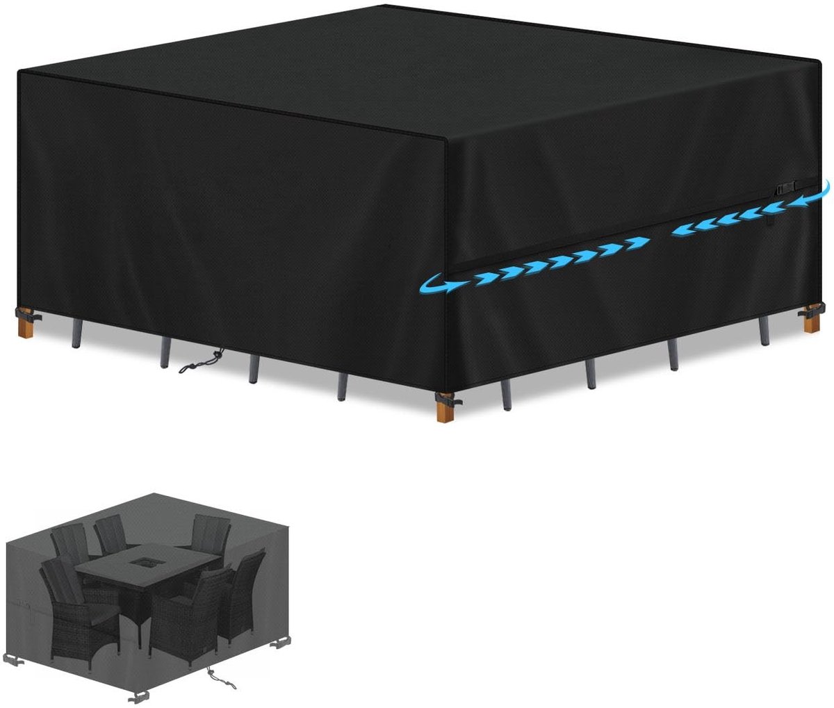 Omgoods - Tuinmeubelhoes Waterproof - Bescherming voor Tafel 150x120x90 cm