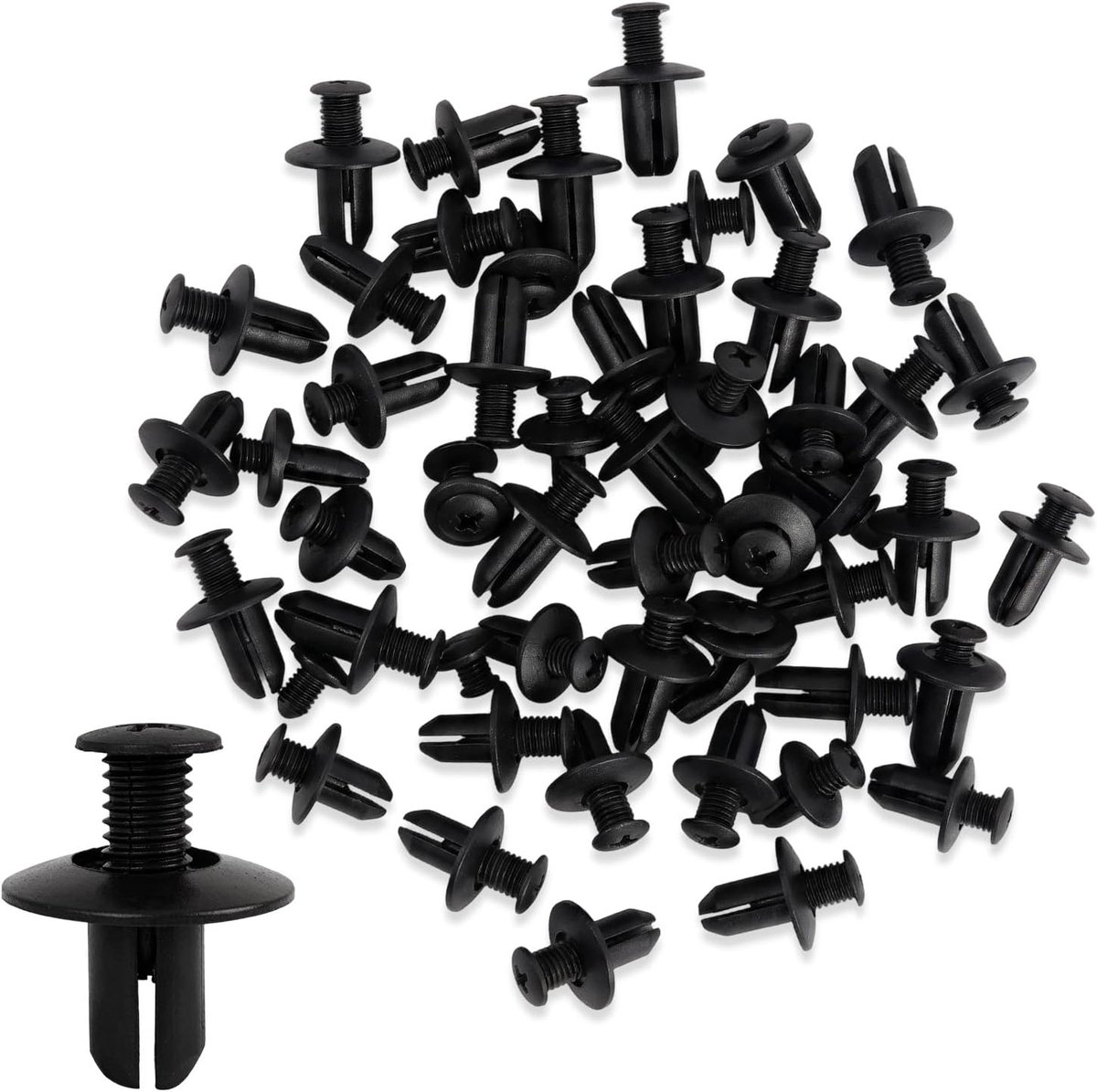 50 stuks kunststof klinknagels, spreidklinknagels 8 mm, plastic klinknagels, auto bevestigingsclips, kunststof reserveonderdelen, plastic bevestigingsclips, bevestigingsklemmen, vervangende