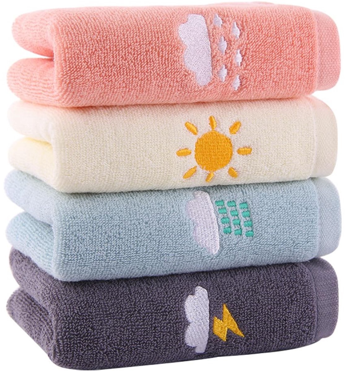 Omgoods- Gezicht Handdoek Herbruikbaar - 4 Stuks - Hoogwaardig Katoen - Compact Formaat - Superzachte Microvezel - Ideaal voor Thuis/Reis - Handdoeken
