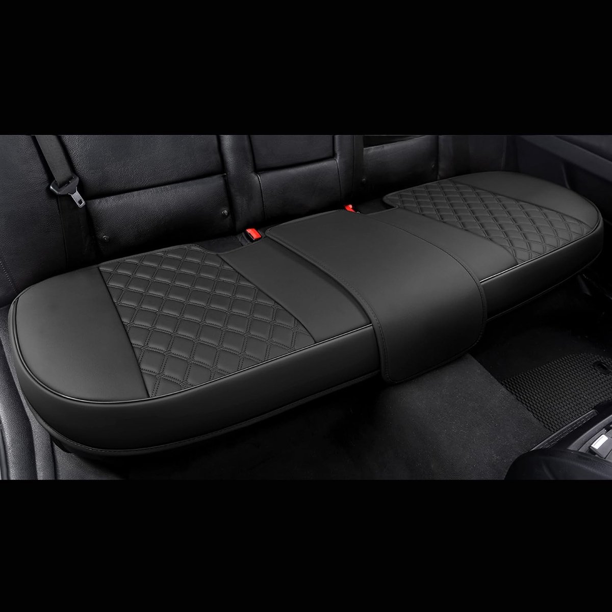 Omgoods - Zwarte PU Leer Achterstoelkussen voor Auto - Geschikt voor 90% van 4-Door Auto's