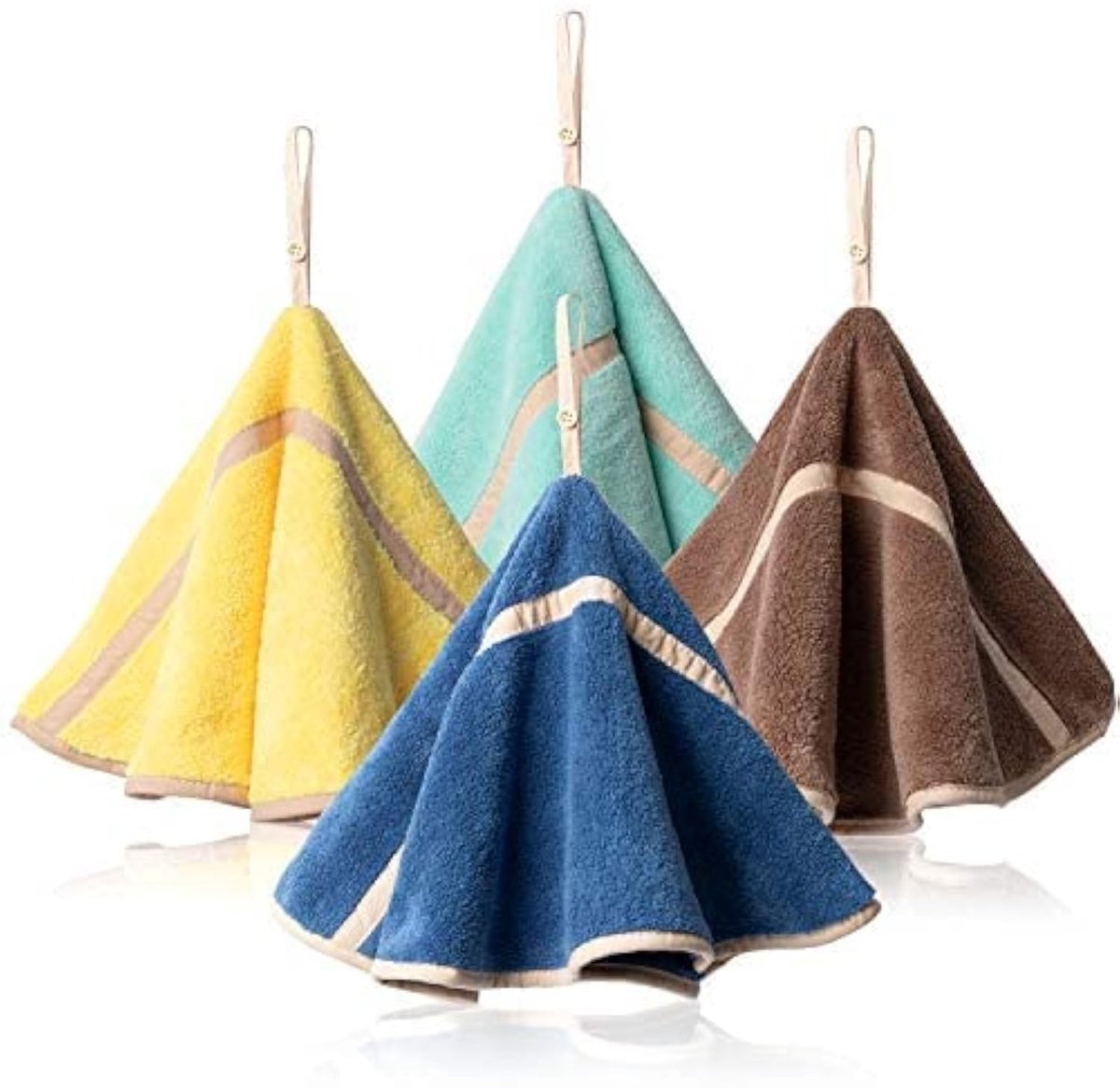 Omgoods - Set van 4 Hangende Handdoeken van Koraal Fleece voor de Badkamer