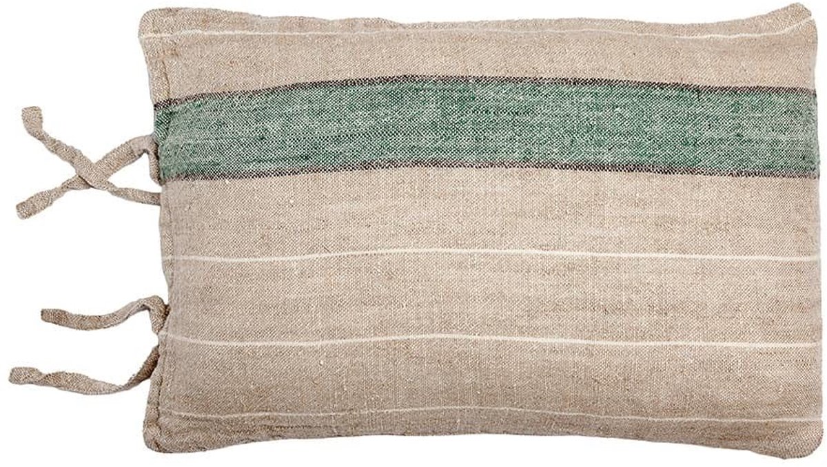 Omgoods - Kussenhoes van Linnen in Landelijke Boho-Stijl Groen 40x60 cm