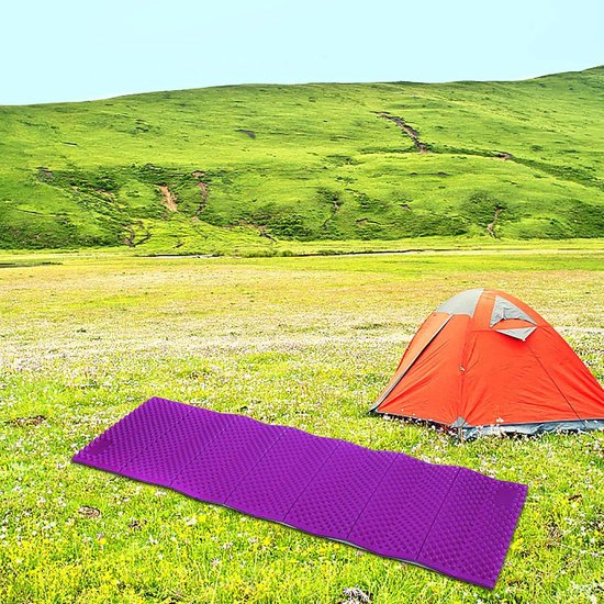 Opvouwbare Campingmat - Schuimrubberen Isomat - Outdoor Kamperen - Lichtgewicht Schuim - 190 x 57 x 2 cm - Paars van Merkloos — afbeelding 2