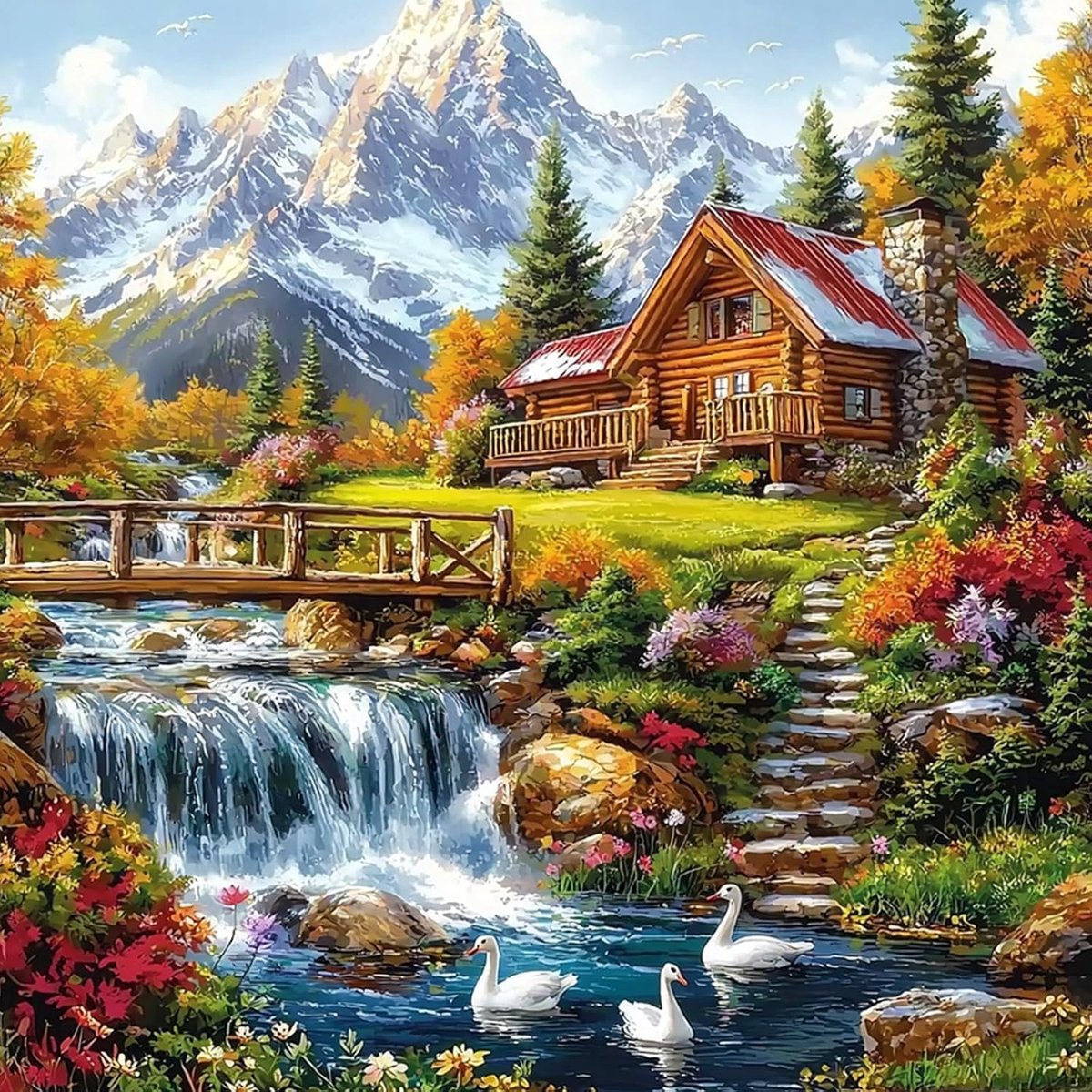 Diamond Painting Huizen set, Diy Diamond Art Volwassenen Kits