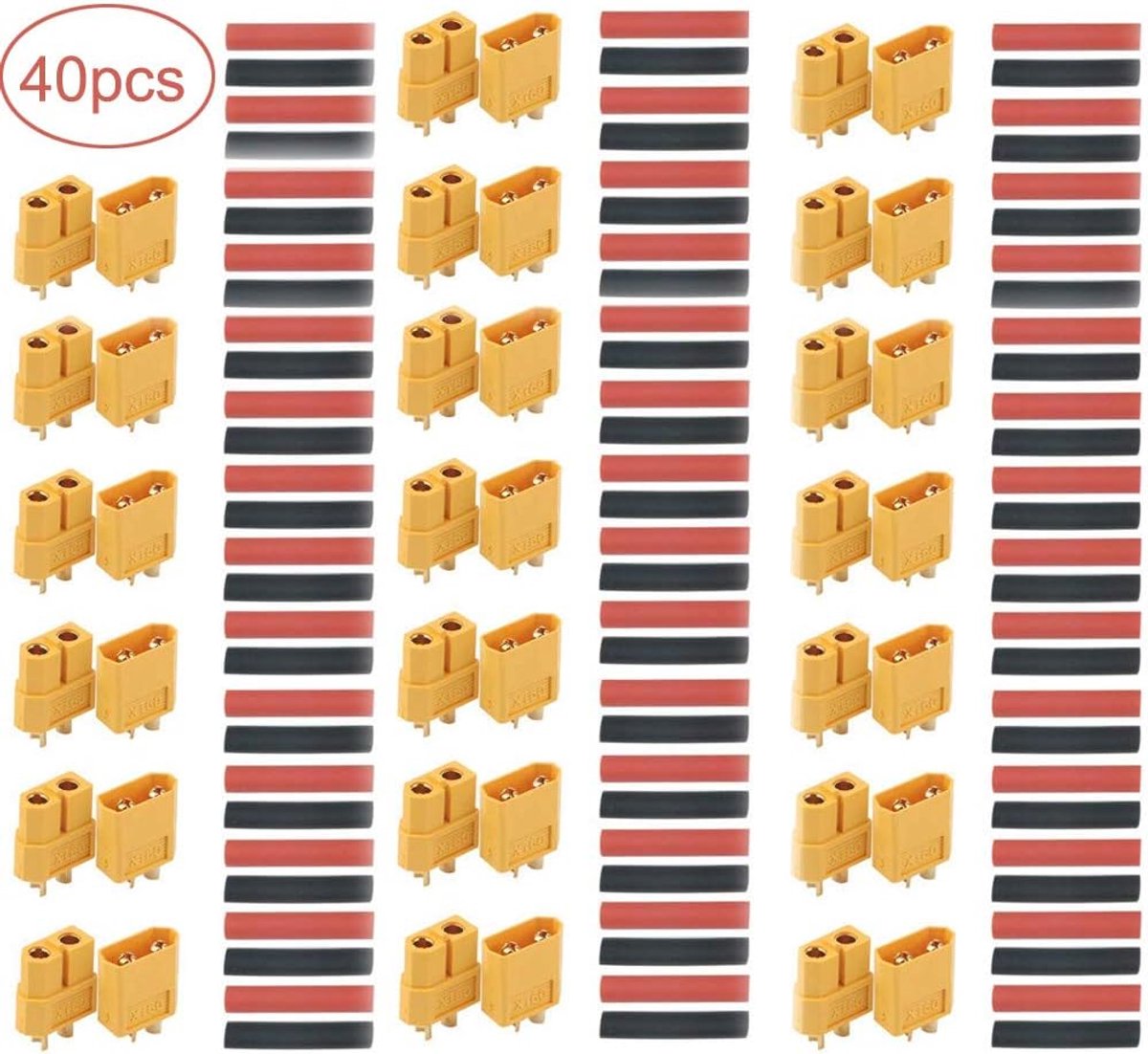 40 stuks (20 paar) XT-60 connector -XT-60 mannelijke vrouwelijke ronde stekker - hoogstroomstekker voor RC Lipo accu