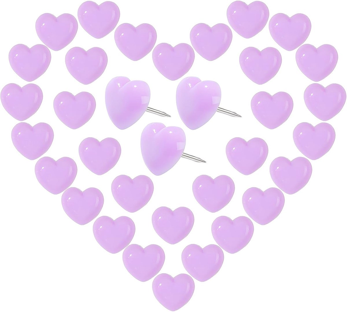 Liefde Hart Push Pins 150 Stks Licht Paars Duim Tacks Tekening Pins