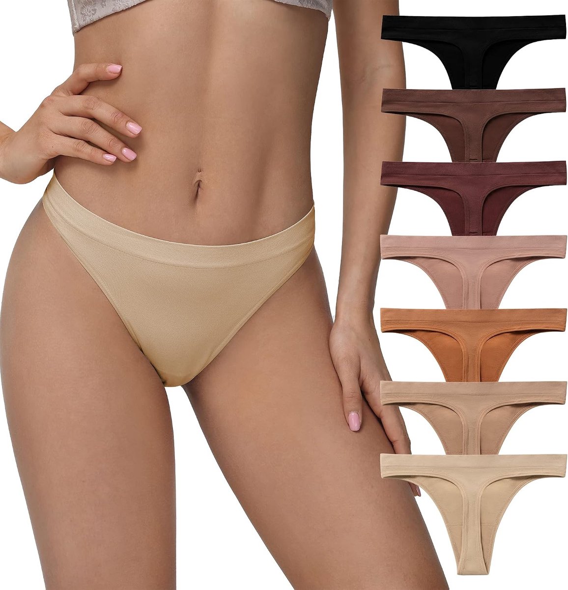 Seamless Thongs Women Sexy Breathable No Show Thong Underwear Women