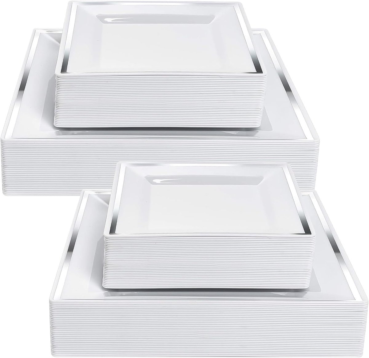 50 stuks plastic bord, herbruikbare kunststof tafelbord, 24/16,5 cm