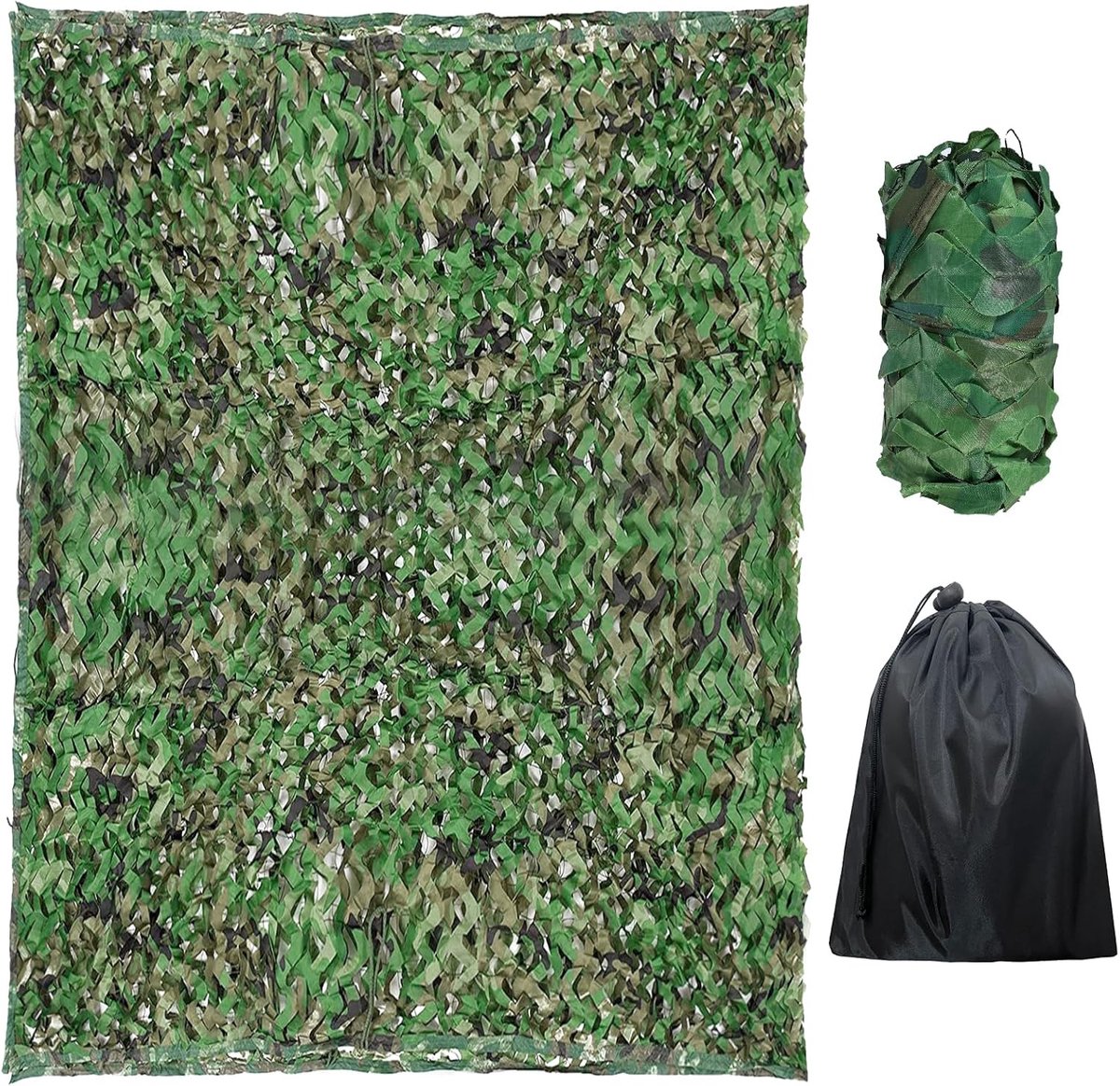 Camouflagenet, dubbellaags camouflagenet, 2 x 3 m, inkijkbescherming