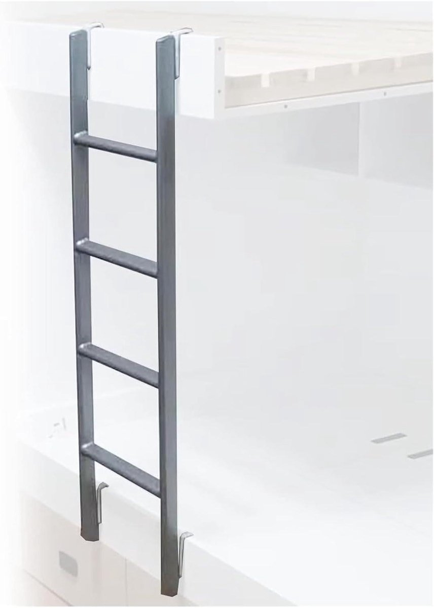 Bedladder - Noodtrap Kelder - Veilig Klimmen - Brede Treden - 1.4 m - Zilver