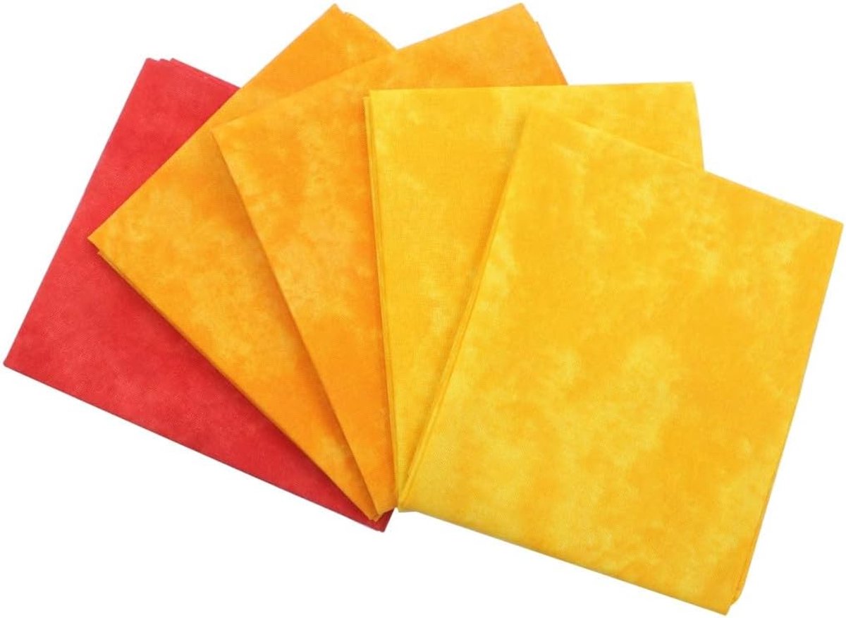 Abstracte gele blender bedrukte Fat Quarters bundel van 5 stoffen (45