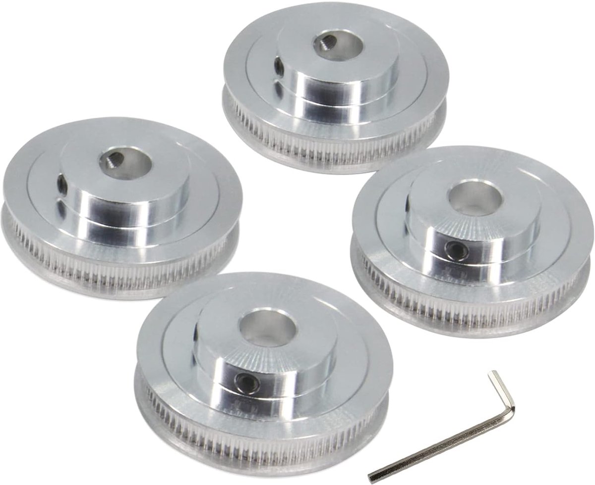 4 stuks 2GT Riemschijf 80 tanden 12mm boring 80T tandwielas Synchrone riem Aluminium voor breedte 6mm riem 3D-printer onderdelen