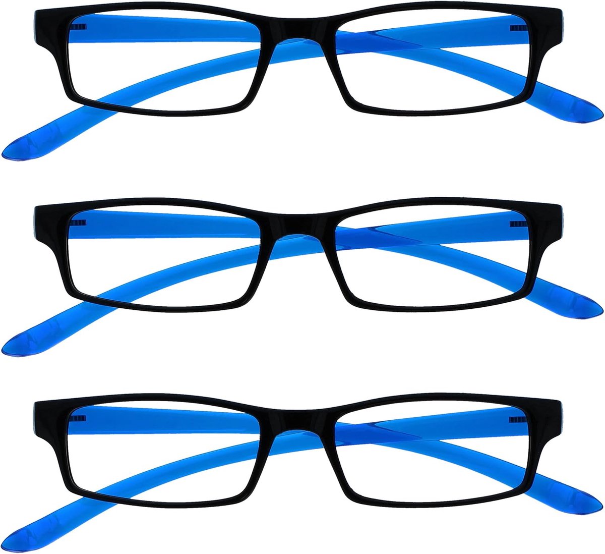 Reader Zwart Helderblauw Nek Specificaties Leesbril Waarde 3 Stuks