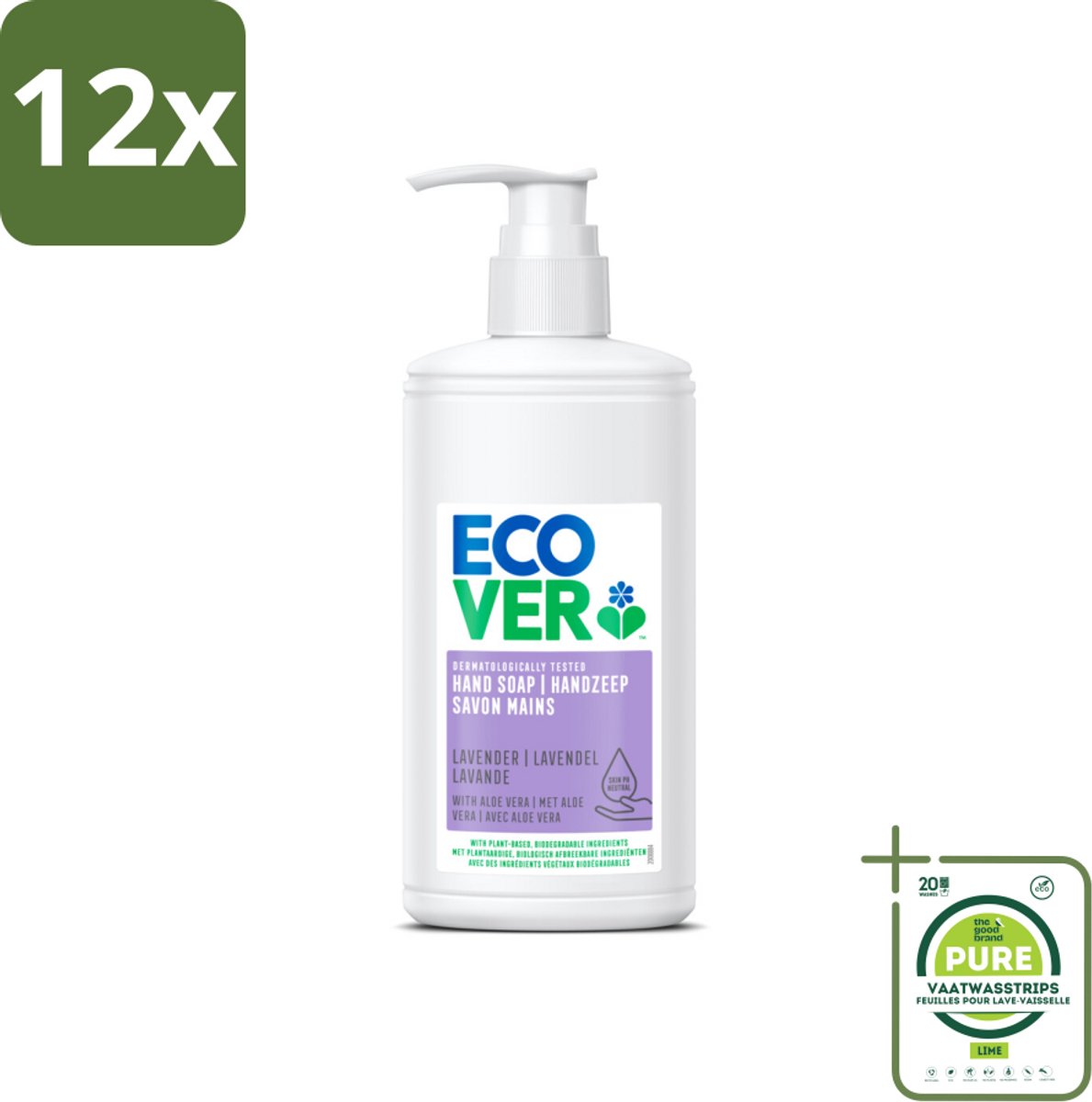 Ecover - Handzeep - Lavendel & Aloë Vera - 250 ml - Voordeelverpakking - 12 stuks - Handzeep - Lavendel