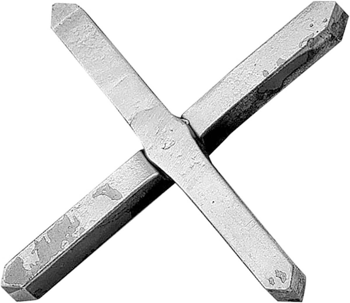 100x100mm van gesmeed ijzer kruis glad passend bij smeedijzeren
