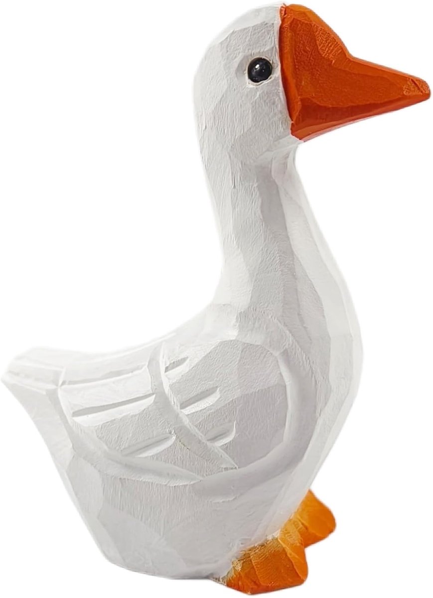 houten ganzenbeeldje, mini-desktop ganzenstandbeeld, houten dierenfiguur, verzamelobjecten, decoratie voor woonkamer, slaapkamer, thuiskantoor, boekenplank, bureau