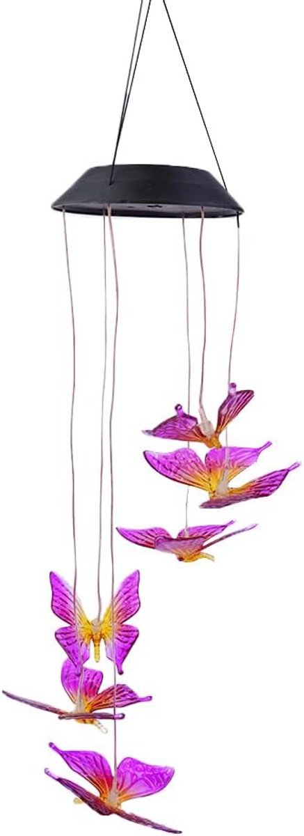 Verjaardagscadeaus voor vrouwen, vlinder windgong tuingeschenken, geschenken voor oma, oppas, moeder, zonne-verlichting, buitendecoratie, tuin, terras, veranda