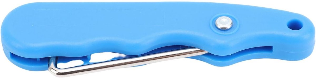 Veterspanner Schaatsen - Schoenvetertrekker Hockey - Efficiënt Aanspannen - Opvouwbaar Roestvrij Staal - 10 x 3 x 1 cm - Blauw