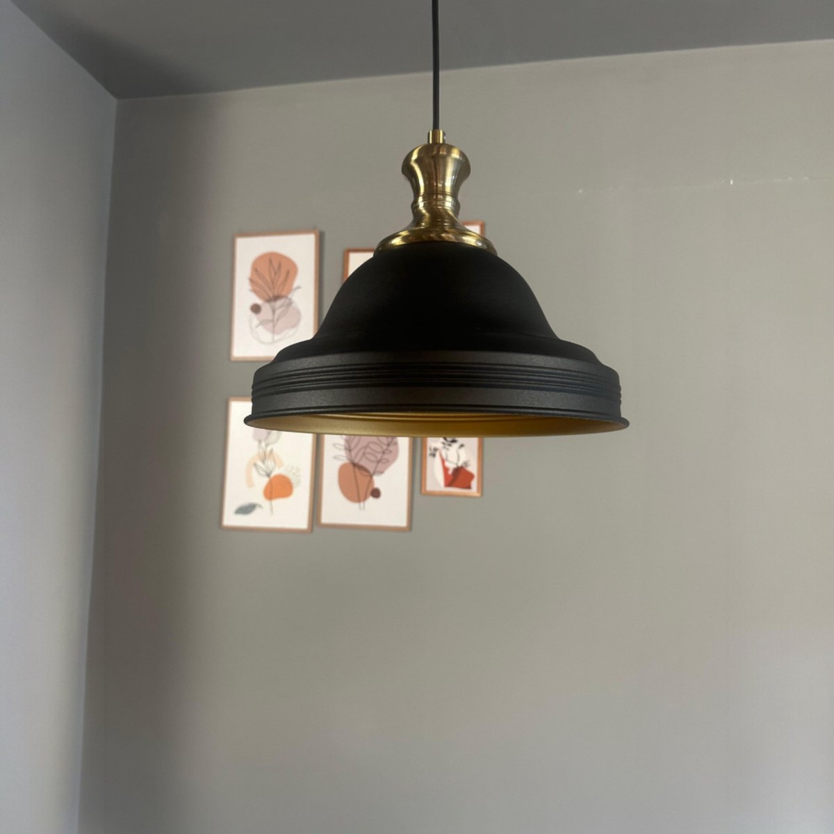Bamyum Asletl hanglamp, industriële Modern stijl, Ø40 cm, zwart metalen lamp