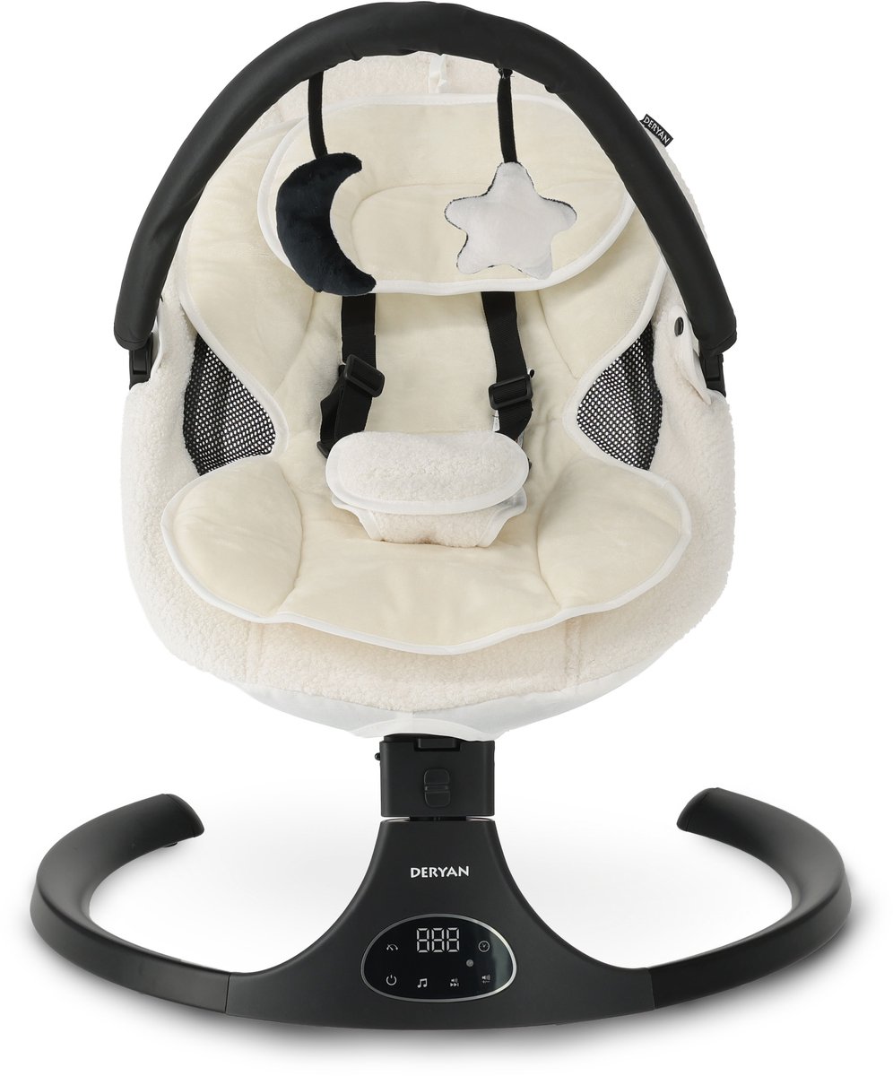 Deryan Teddy Elektrische Wipstoel - Baby Schommelstoel - Wit