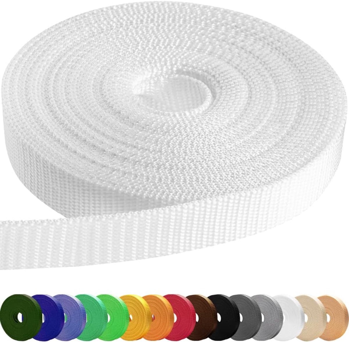 50mm Webbing Wit 46m, Sterke Gordelband voor Knutselen Waterdichte Pp