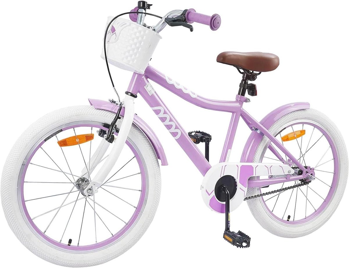 Kinderfiets 18 inch sfiets sfiets Veilig Leren Fietsen Verstelbaar Zadel Stuur 115-125 cm Paars