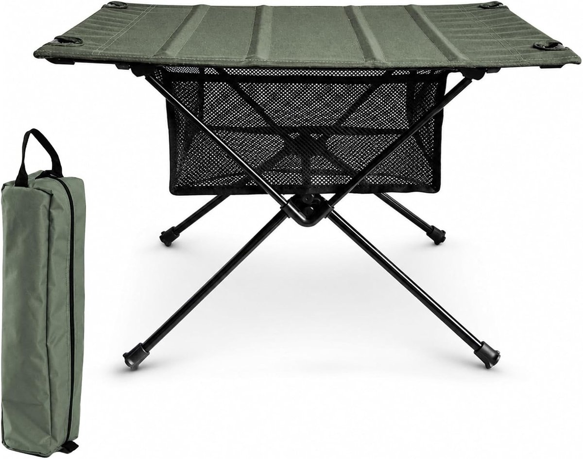 Opvouwbare Campingtafel - Lichtgewicht, Draagbaar en Compact voor Buitenactiviteiten, Perfect voor Kamperen en Wandelen met Inclusief Draagtas en Netzak