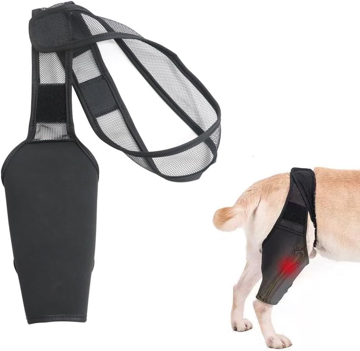 gewrichts- en botbescherming voor honden, dijbeenbescherming voor honden, gewrichtssteun, kniebandage, beenbescherming, postoperatieve revalidatiebandage, beenfixatieverband (maat XL)