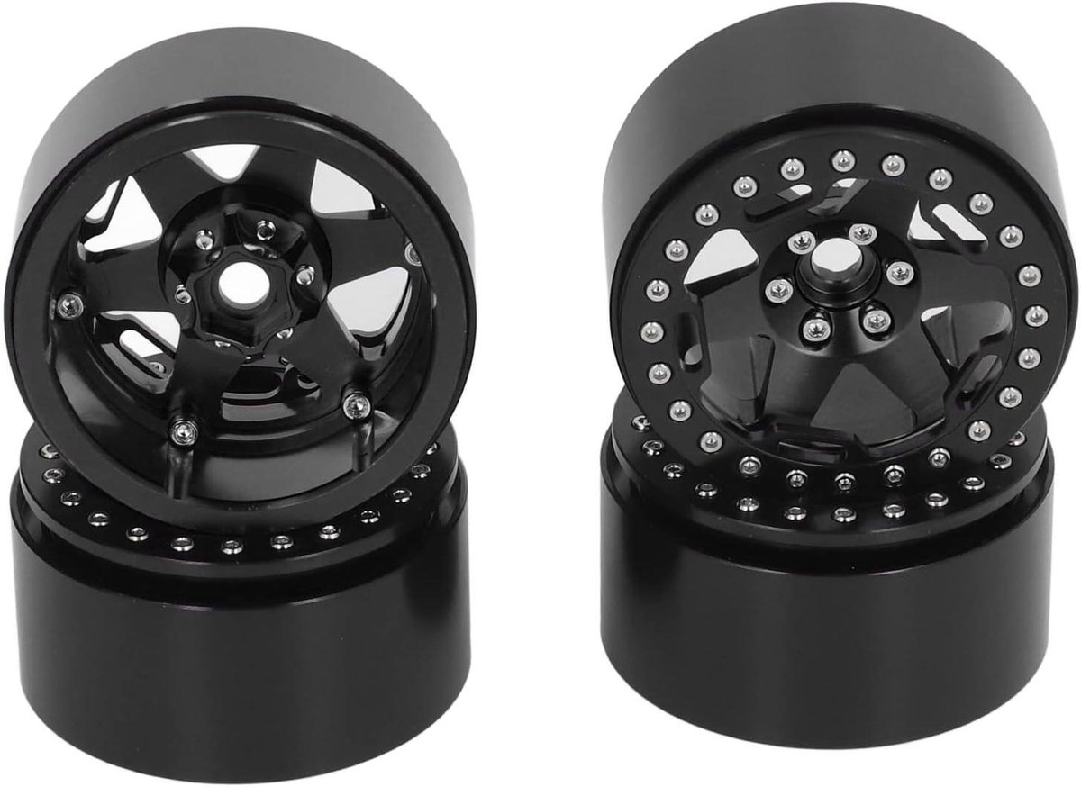 RC Auto Wielnaven - Aluminium Navenset - RC Auto Rijgedrag - Verzwaarde Stabiliteit - 22 Inch - Zwart