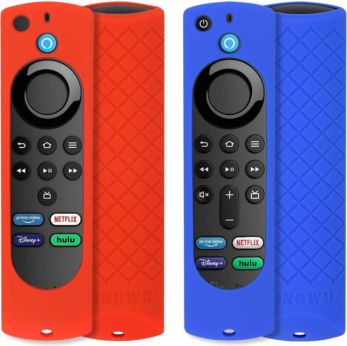 Afstandsbediening Covers - Beschermhoezen Set - TV Kijken - Schokbestendig Siliconen - 2 Stuks - Rood Blauw