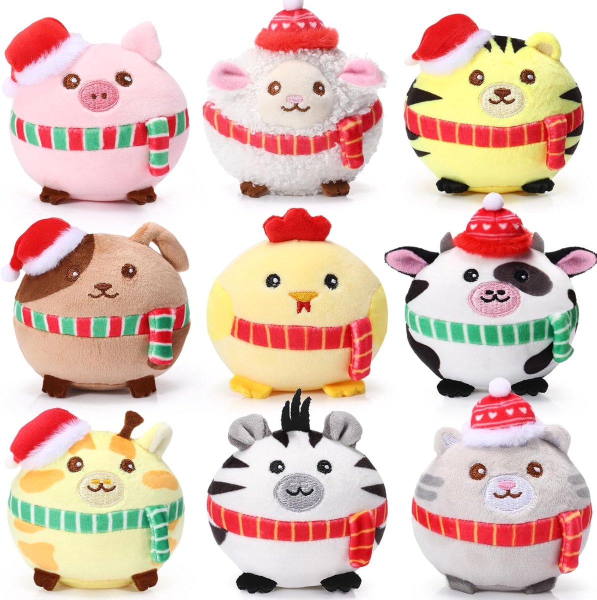 9 mini pluche dieren mini schattig en zacht pluche dierspeelgoed 8 cm voor kinderen decor geschenken christelijke liefde cadeau (verschillende dieren)