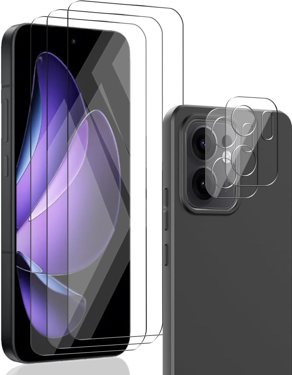 Displaybeschermfolie voor Oppo Reno 13 F/FS 5G/4G, gehard glas, 3-delig, met cameralensbescherming, hardheidsgraad 9H, krasbestendig, hoesvriendelijk, HD helder