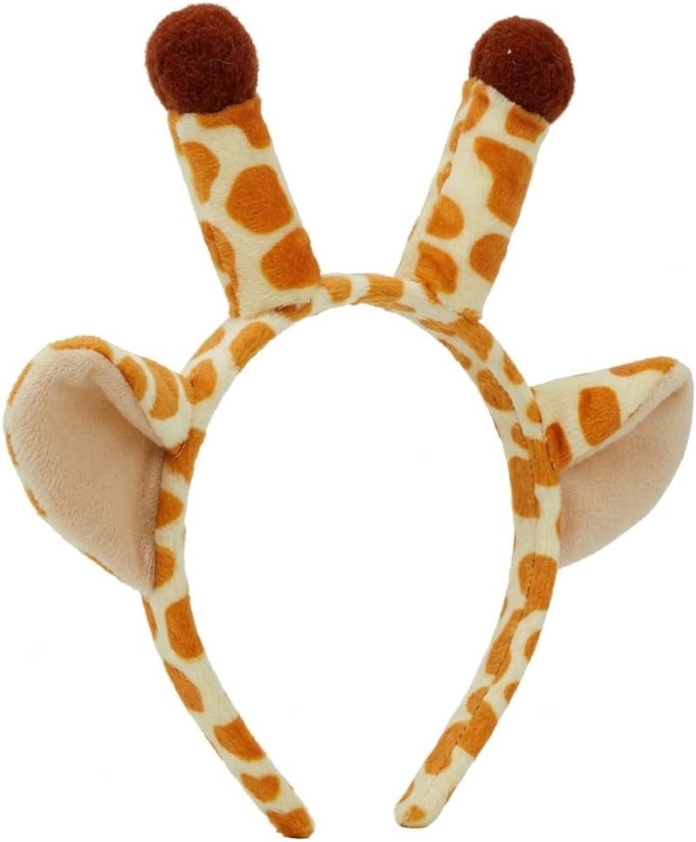 Pluche Giraffe Oren Haarband voor Dierenkostuum, Safari Themaparty, Carnaval en Halloween Accessoires voor Volwassenen