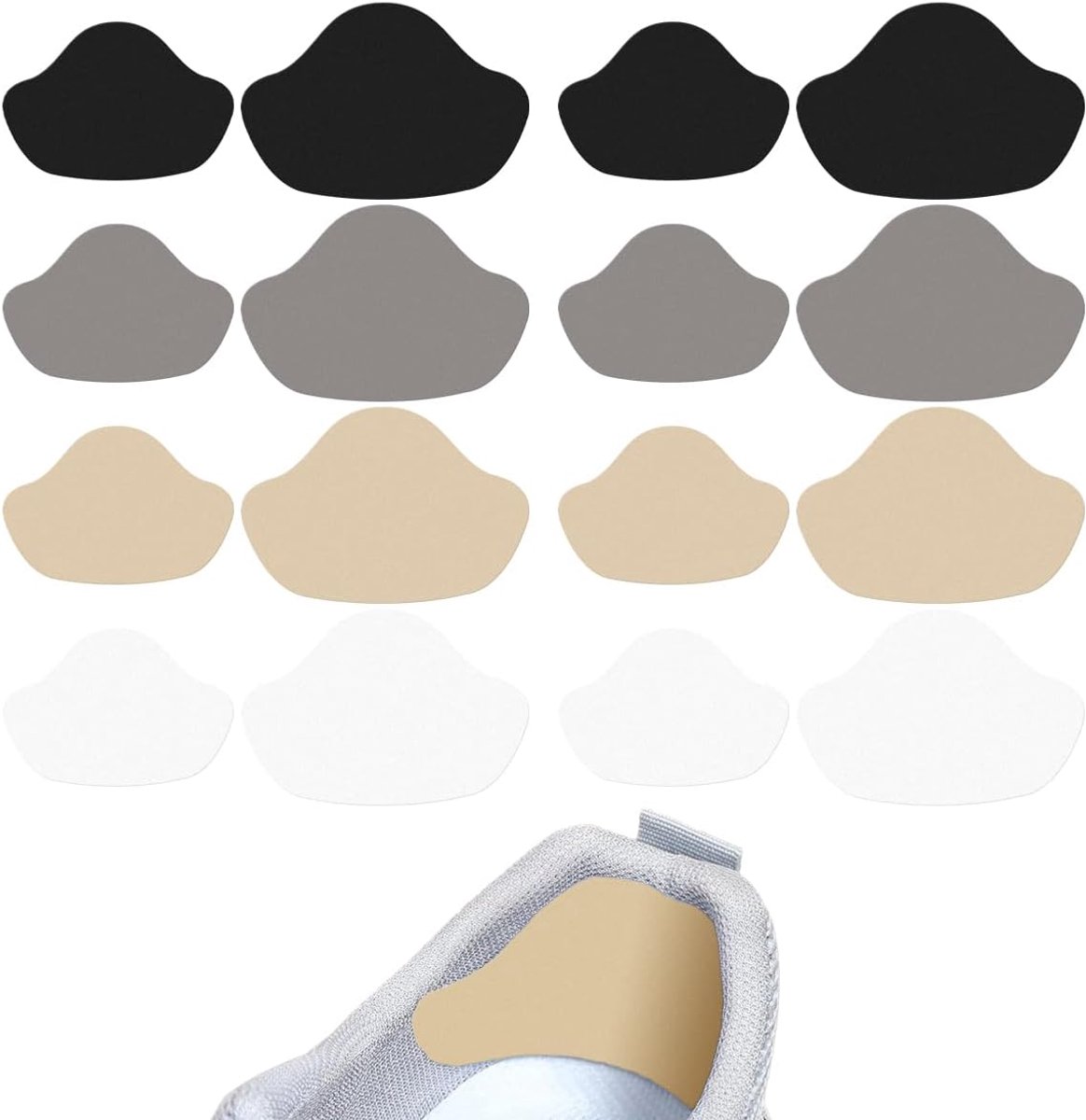 8 Paar Zelfklevende Schoenhielpatch, Schoengat Preventie Patch | Hakbescherming voor Schoenen, Leren Sneaker Reparatiepatch, Schoenreparatieset, Hielreparatie voor Schoenen, 4 Kleuren