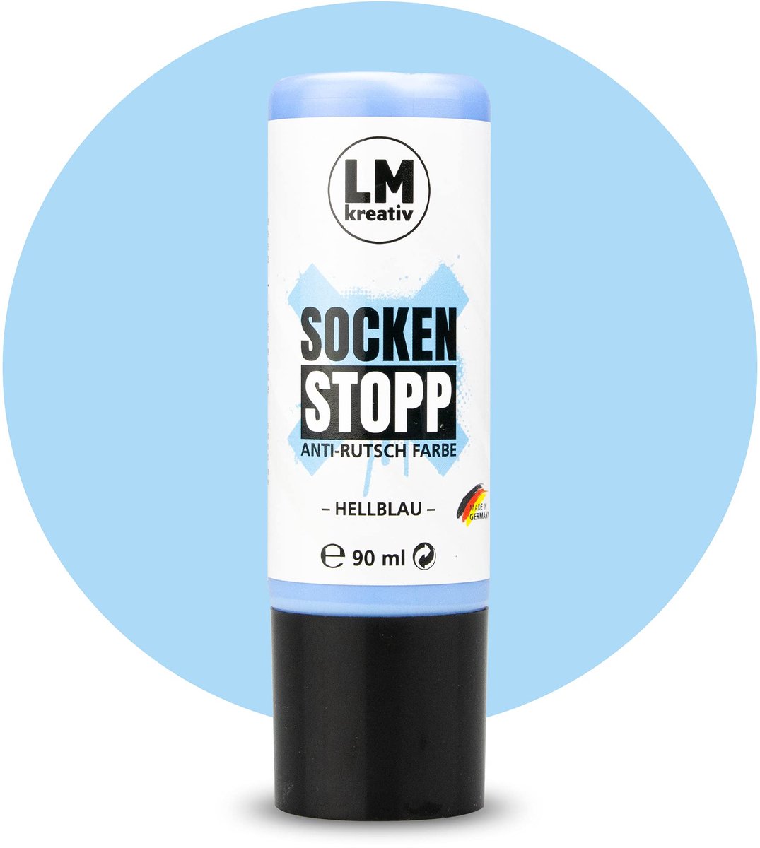 LM-Kreativ Sock Stop - antislip textielverf - 90 ml - lichtblauw - waterbasis en latexvrij