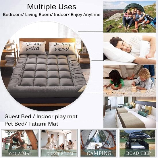 Japanse Tatami Matras - Opvouwbaar Vloerbed - Ruimtebesparend Slapen - Zacht Winterbed - 90 x 200 cm - C — afbeelding 5