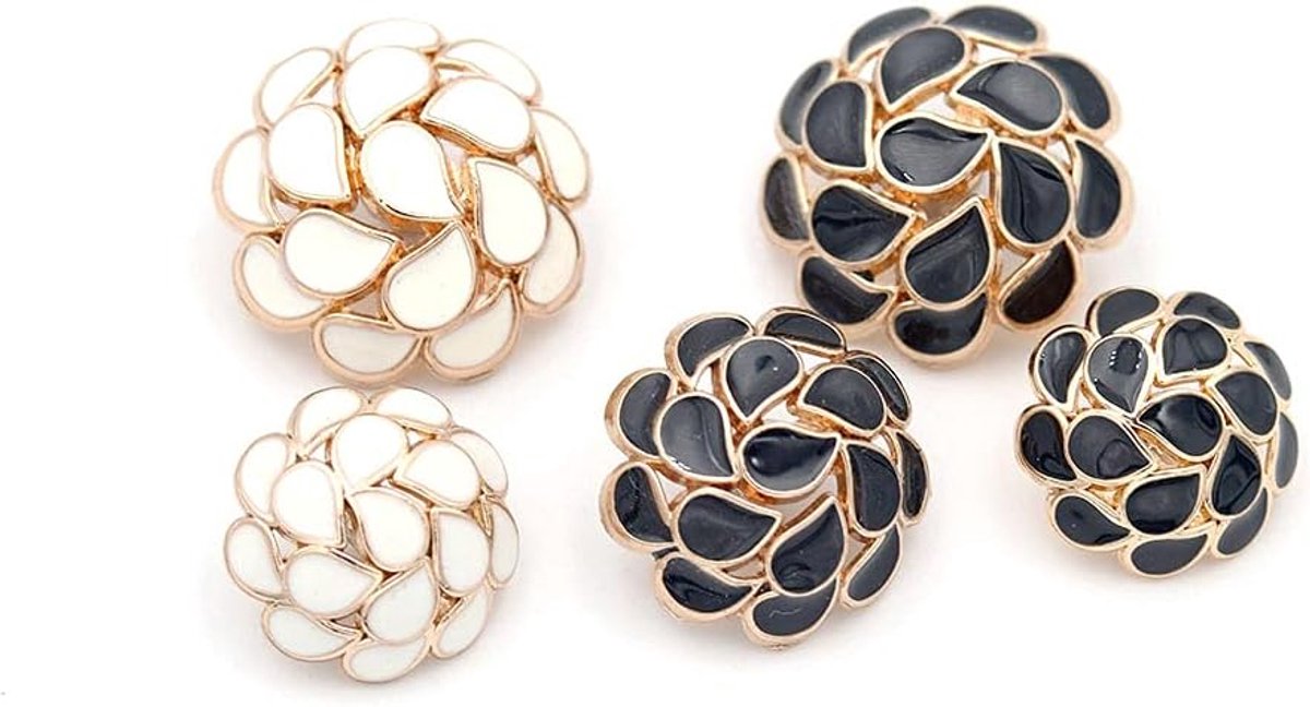 5 stuks bloempatroon metalen ronde knoop vintage knoop voor het naaien van kleding jassen decoratie