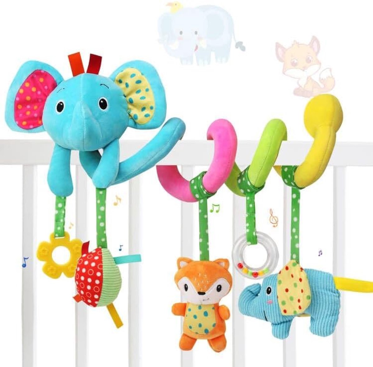 Speelgoed om op te hangen voor baby's, spiraal, speelgoed voor baby's, 0 / 3 / 6 / 12 maanden, speelgoed voor kinderwagen, spiraal om op te hangen, speelgoed voor kinderen, meisjes,