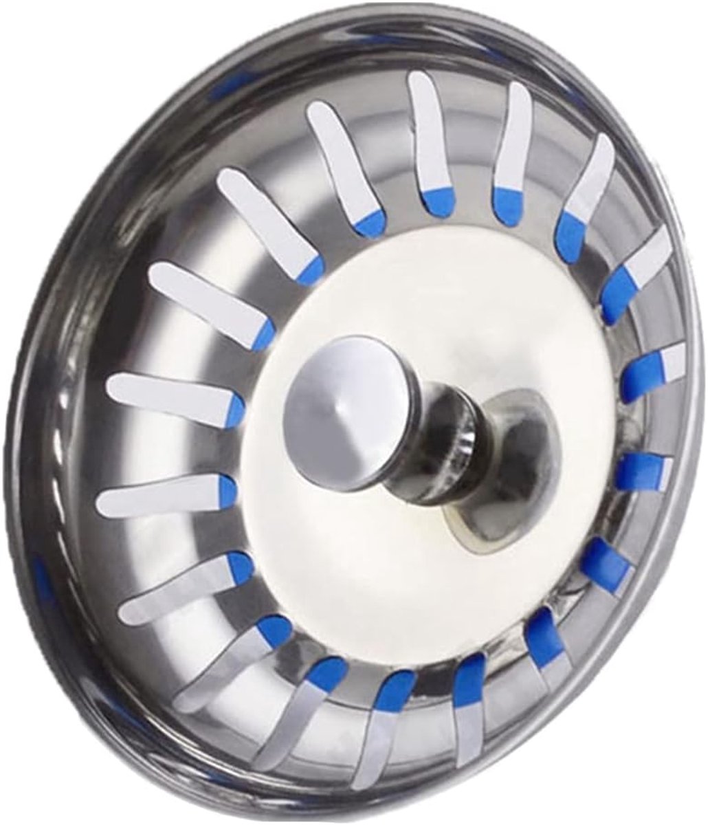 1 Stuks Keuken Spoelbak Zeef Plug, Verdikt Ontwerp Roestvrijstalen Universele Spoelbak Afvoer Plug voor Badkamer en Keuken Diameter: 80 mm