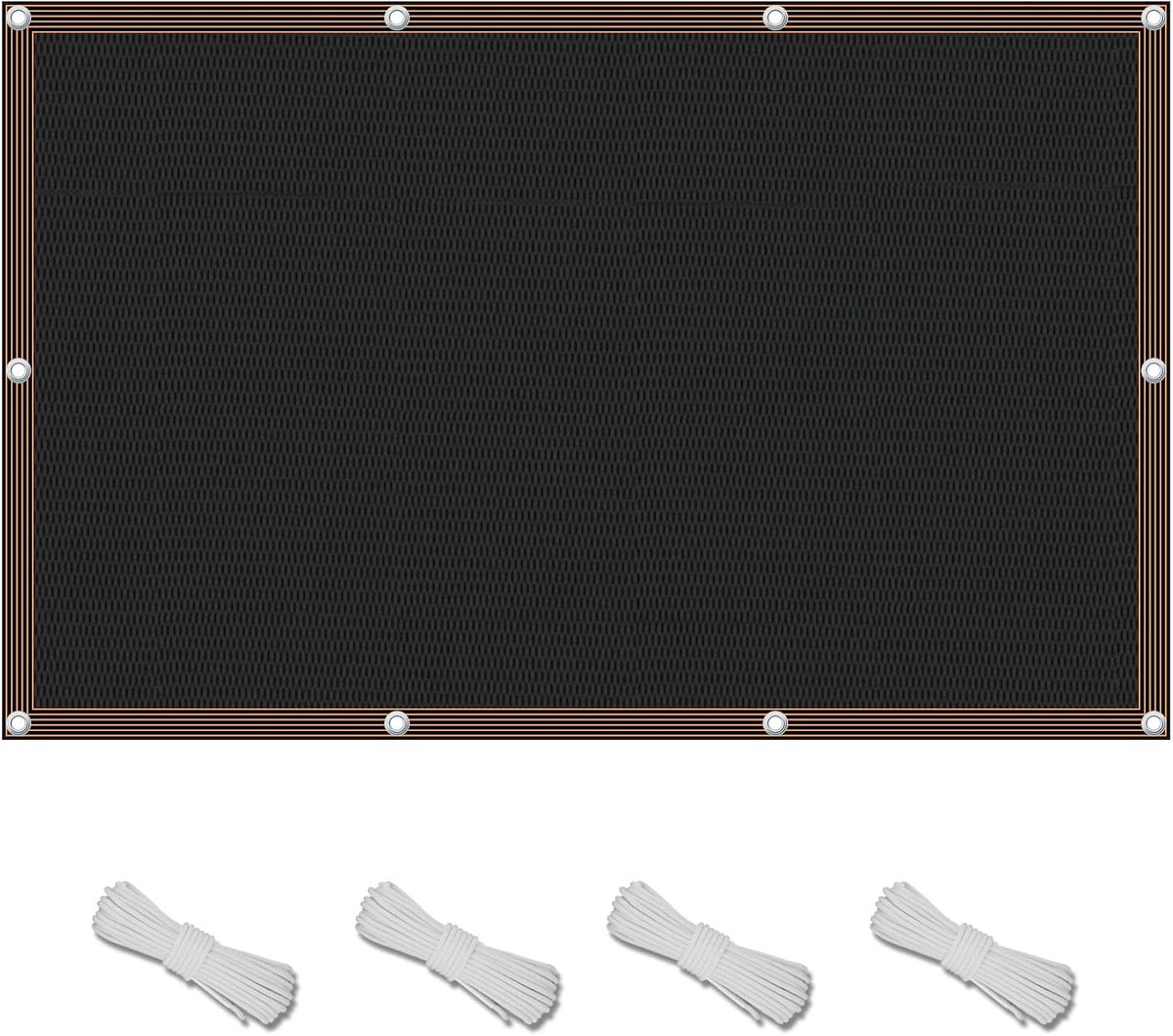 Schaduwnet, schaduwnet, schaduw voor terrasoverkapping, outdoor, uv-bestendig, ademend, zonweringsnet, voor pergola, tuin, balkon, schaduwdoek, 2 x 2 m, zwart