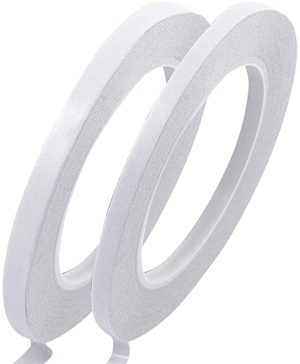 Dubbelzijdig plakband, 2 rollen in 2 maten, elke rol is 25 meter lang, 6 mm/9 mm breed
