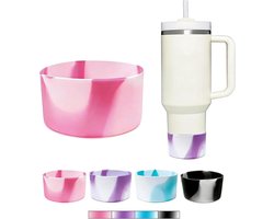 4 stuks siliconen manchets voor Stanley Tumbler Quencher Adventure 40oz, IceFlow 20oz/30oz Hydro Flask 12oz/21oz/24oz, Bekerbodembeschermer Onderste bescherming van de manchet met rubber (4Iridescent
